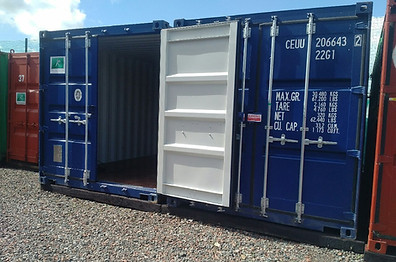 shipping container being opened