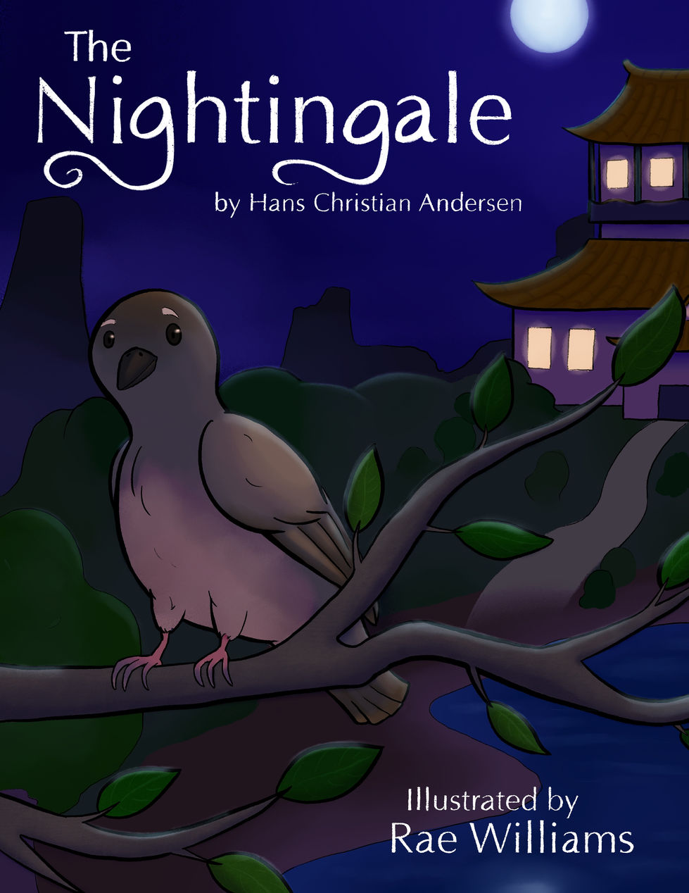 Nightingale cover, featuring the bird at night with the palace in the background.