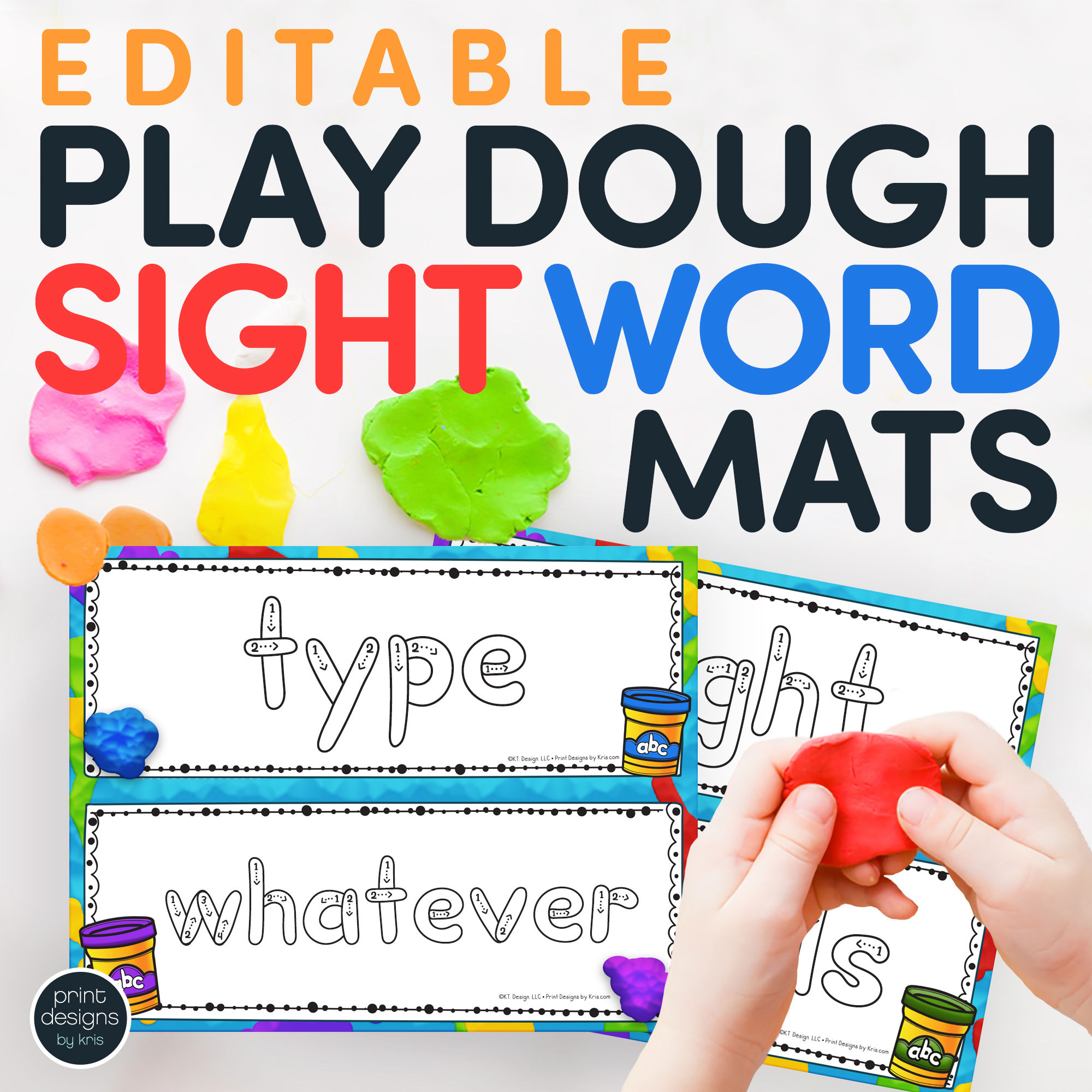 Editable Playdoh Sight Word Mats Play Dough