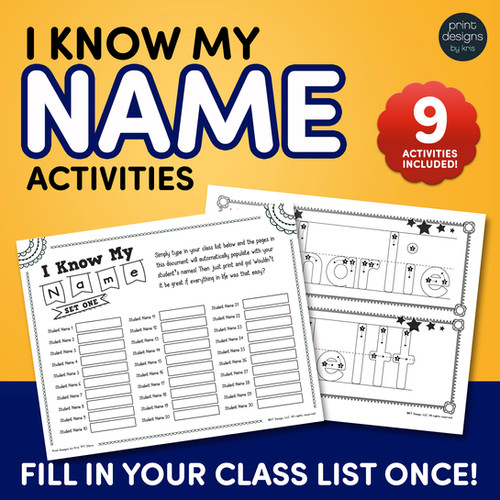 Student Name Print & Go Practice Activities - Know My Name ...