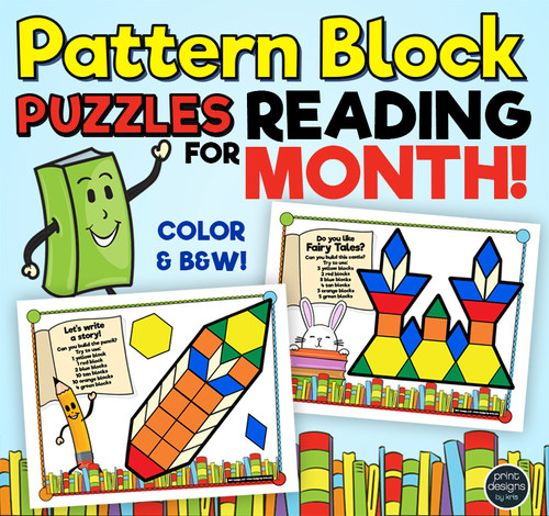 Pattern Block Puzzles • Math Shape Puzzles • April Monster Month Theme ...