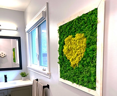 Host created moss art work in ensuite bathroom