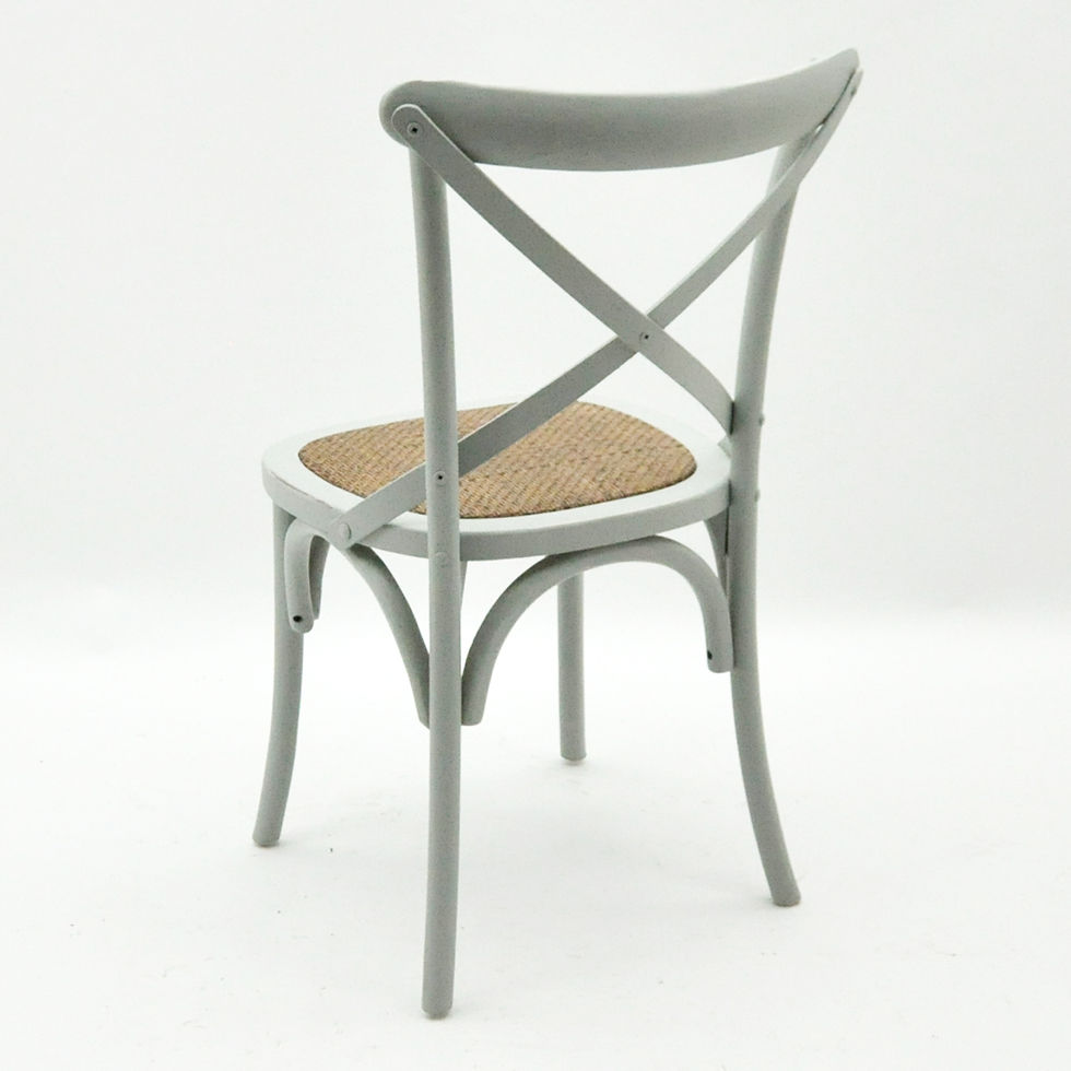 Thumbnail: GREY FRENCH CROSS BACK CHAIR