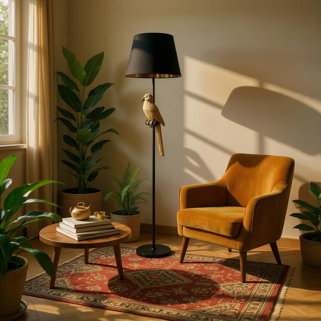164X37X37CM FLOOR LAMP 15" BLACK SHADE