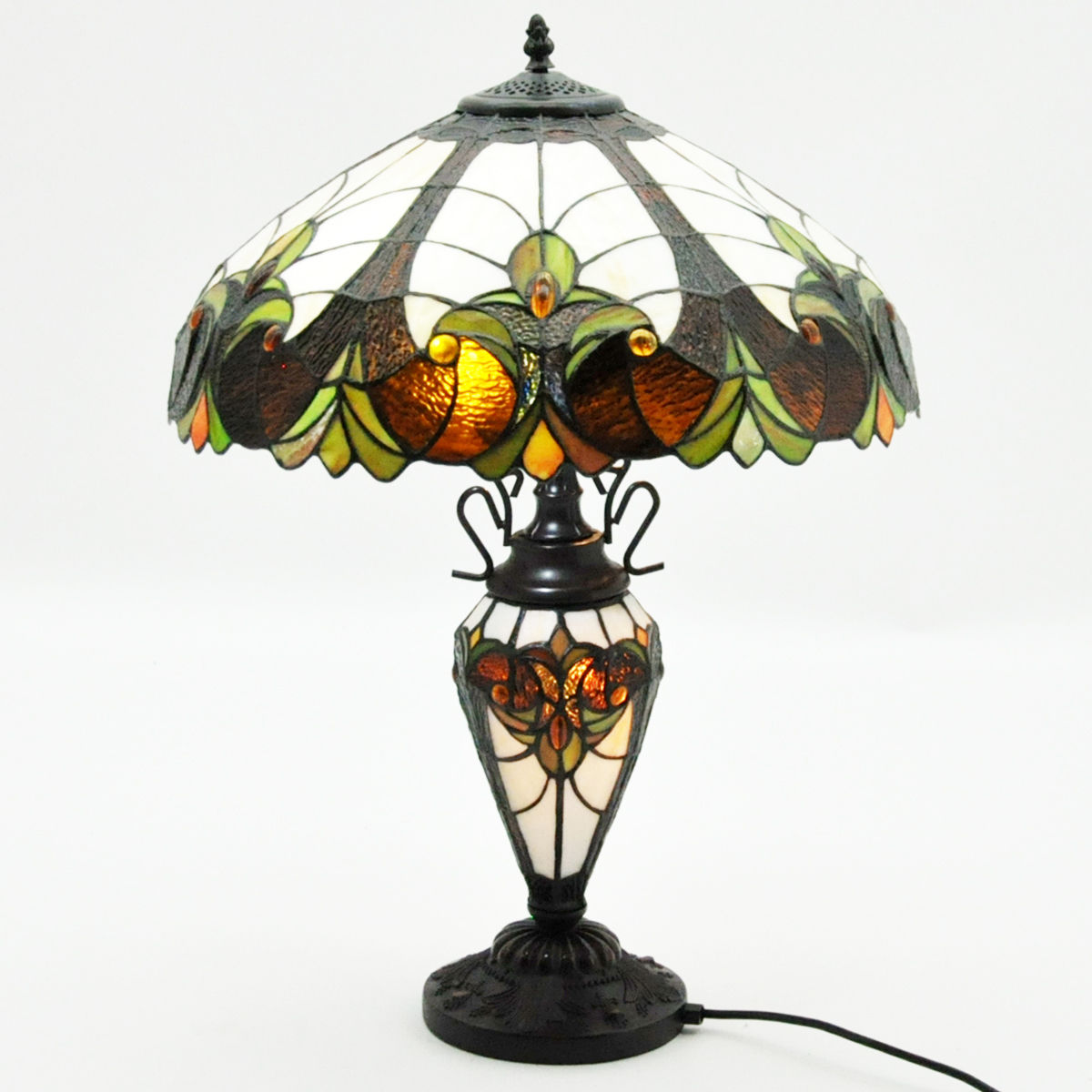 18"SHADE MULTI COLOUR DOUBLE TIFFANY LAMP