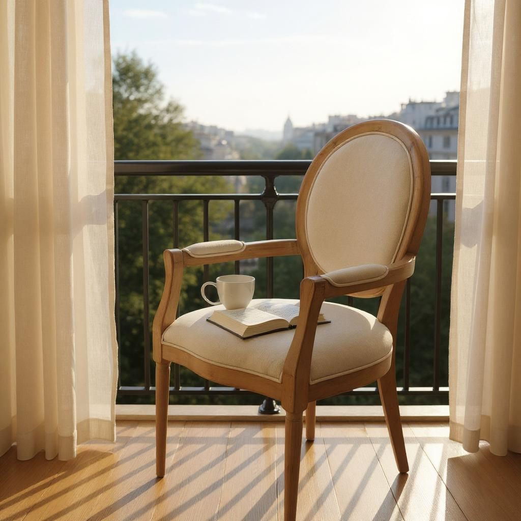 Elegant and Comfortable 94CM Louis Style Cream Linen Armchair