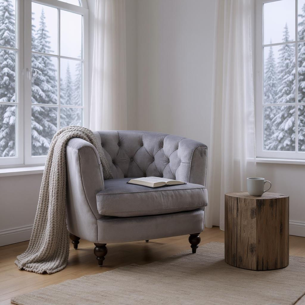 86CM LEAD COLOUR VELVET ARMCHAIR