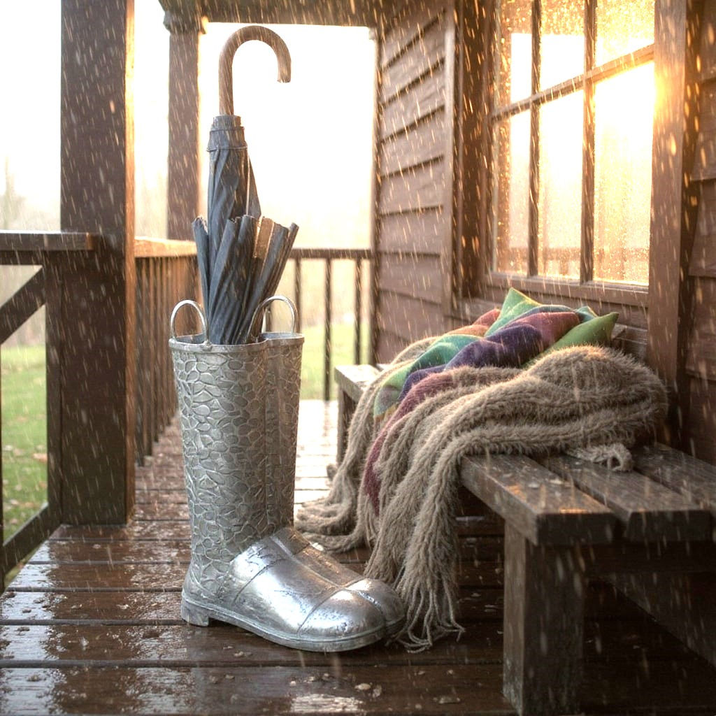 46CM METAL WELLINGTON BOOT UMBRELLA STAND