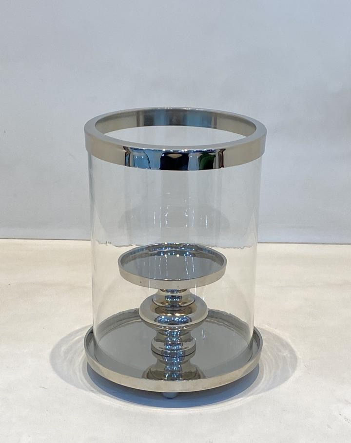 22CM NICKEL PLATED HURRICANE CANDLE HOLDER