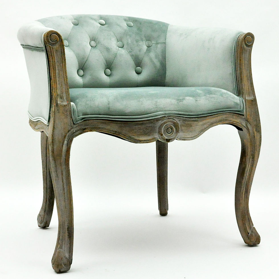 Thumbnail: NATURAL FR GREY VELVET LOUIS CHAIR