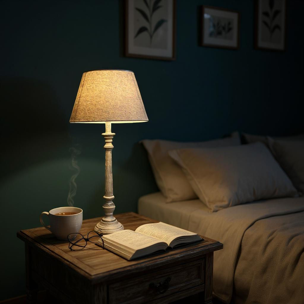 AcaciaHome Tall Wooden Grey Washed 60 cm Table Lamp with Taupe Linen Shade