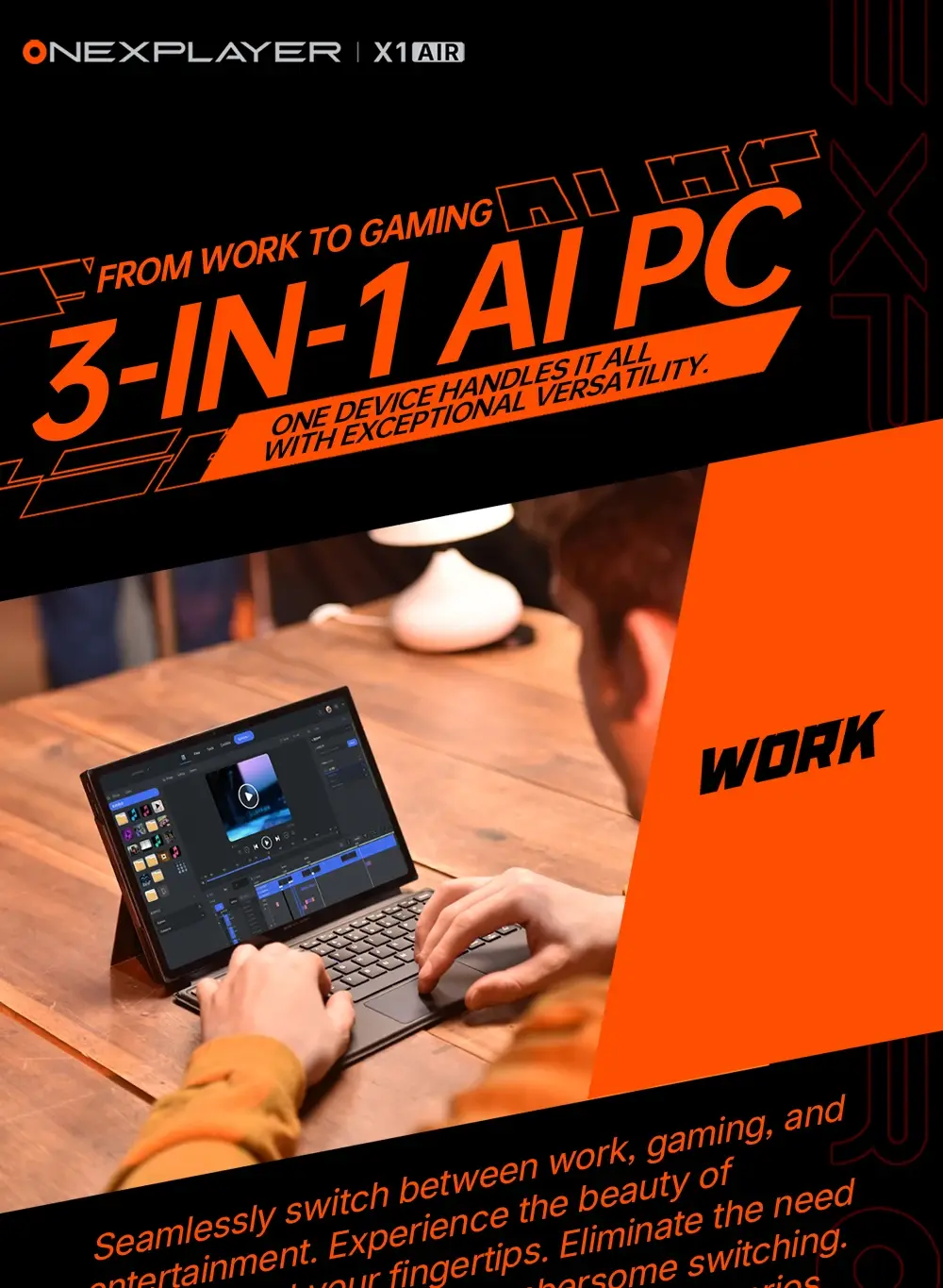 OneXPlayer X1 Air Intel Core Ultra 7 Versatile 3-In-1 Design