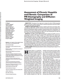 Assessment of chronic hepatitis and fibrosis: comparison of MR elastography and diffusion-weighted imaging