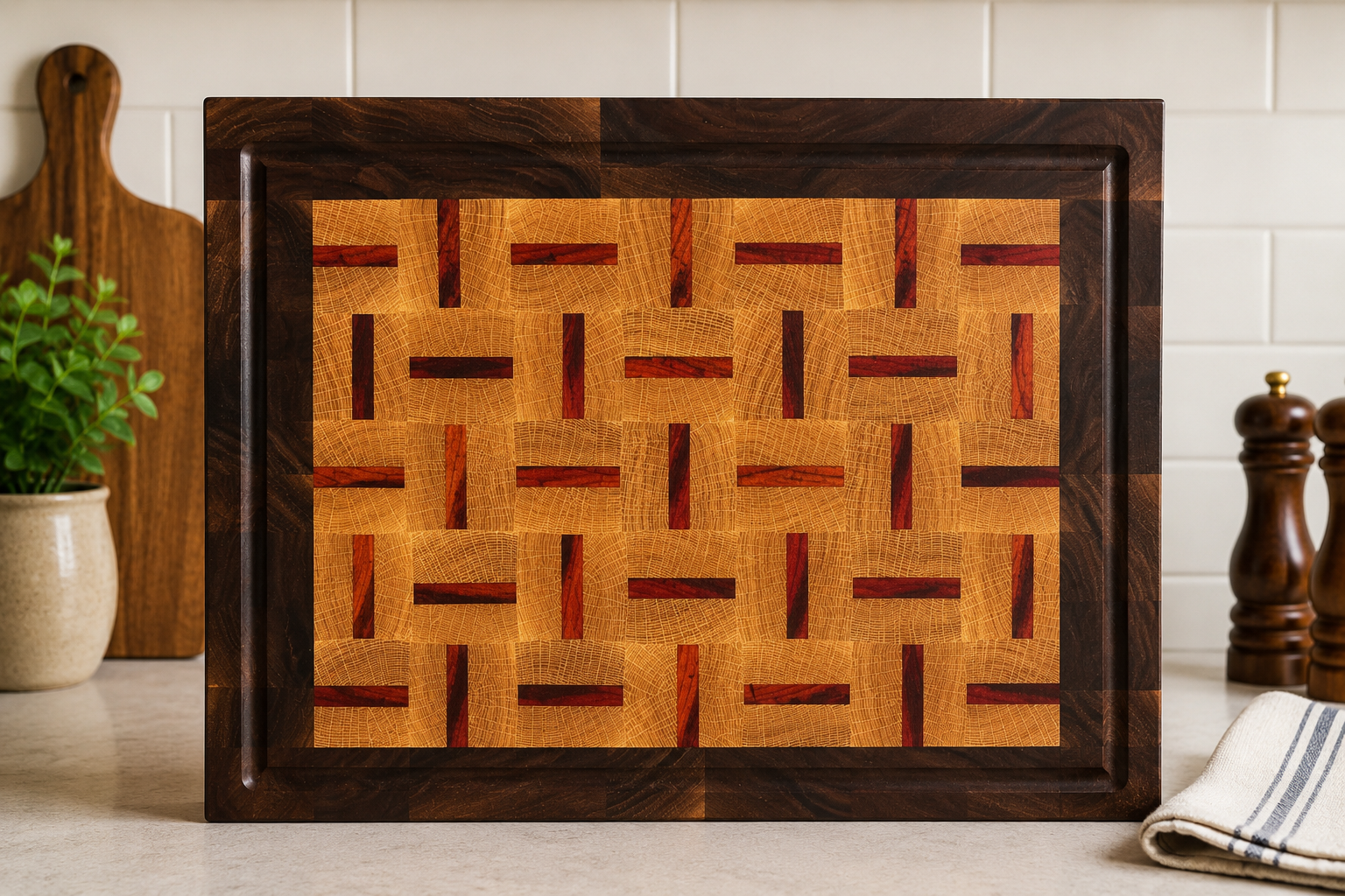 Red Modern Mosaic with a Frame