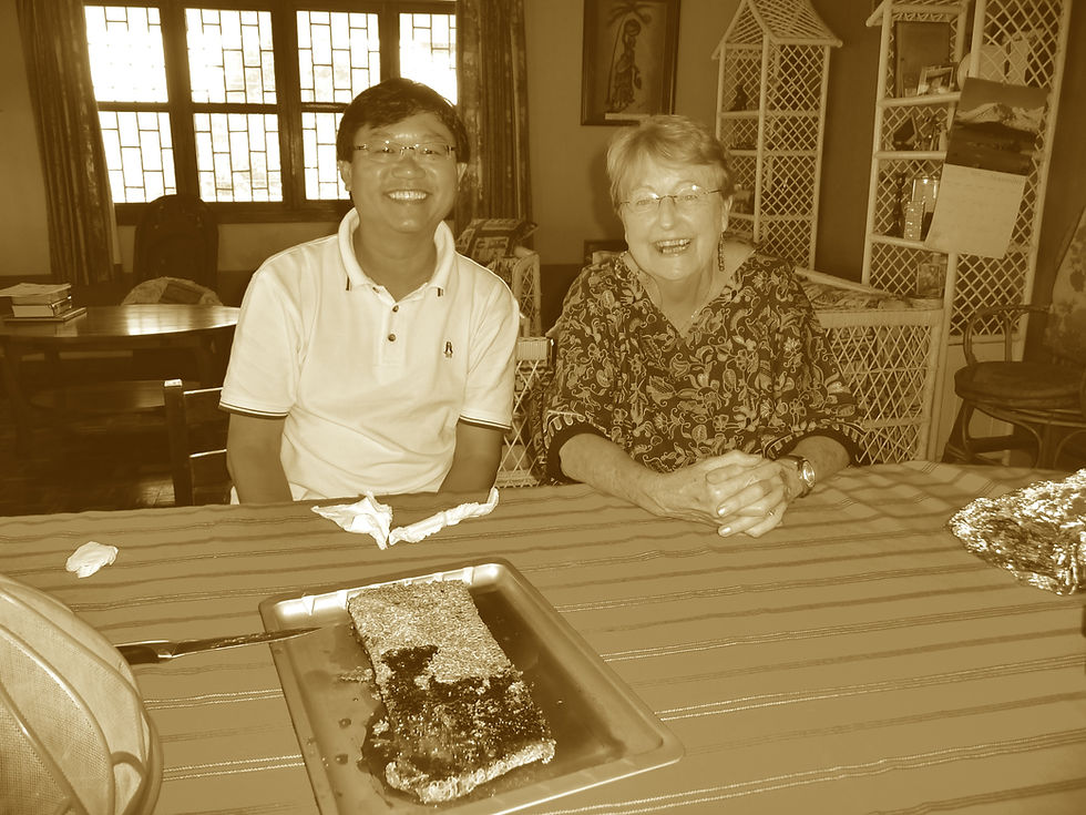 Having an afternoon tea with Dr. Anne.
