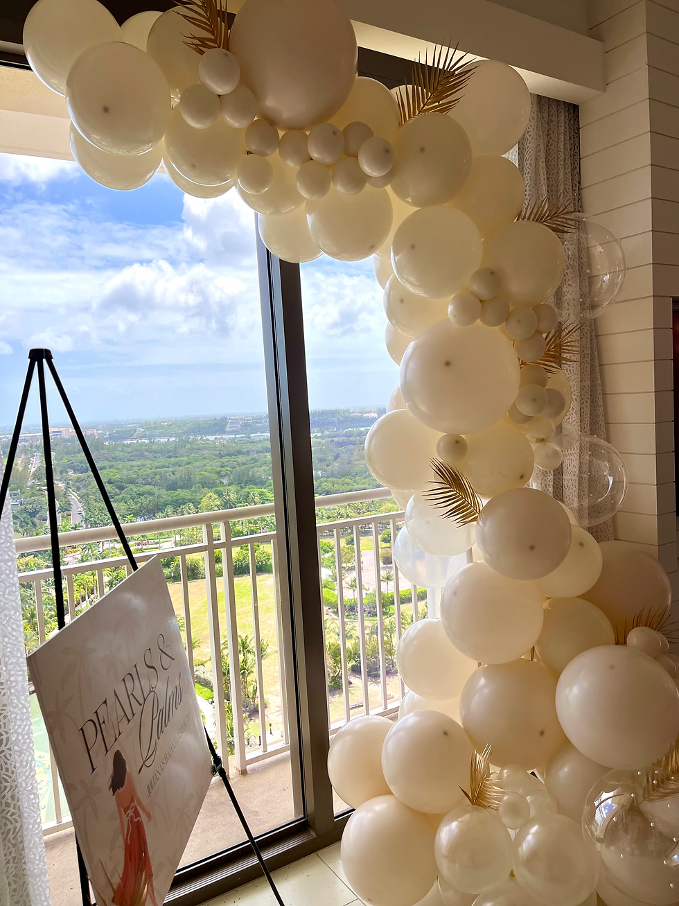 pearls and prosecco nude balloon garland grand hyatt hotel decor