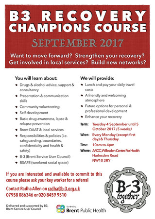 Recovery Champions Course (Sept 2017)