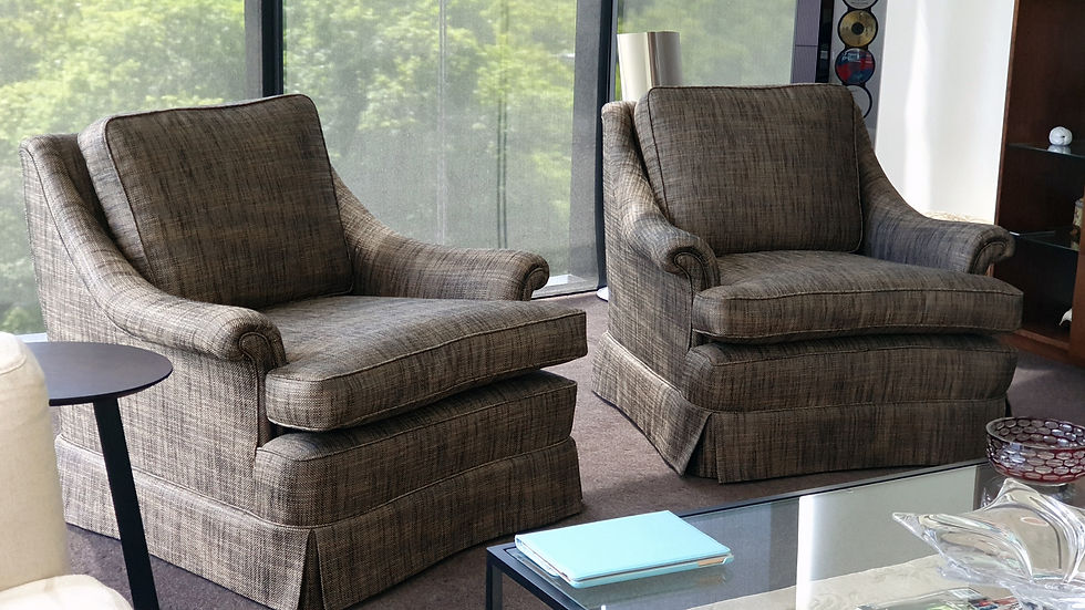 Club armchairs reupholstery