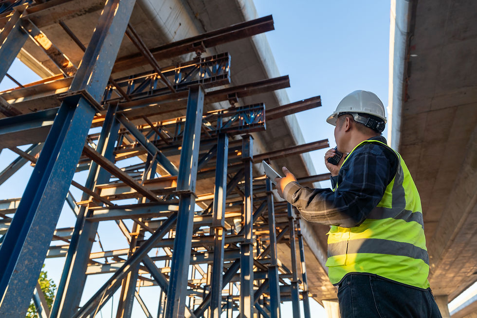 Steel erection construction site