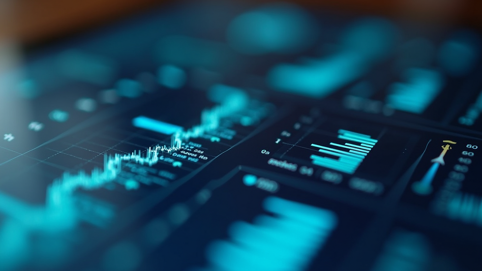 Close-up view of a digital marketing dashboard with AI analytics