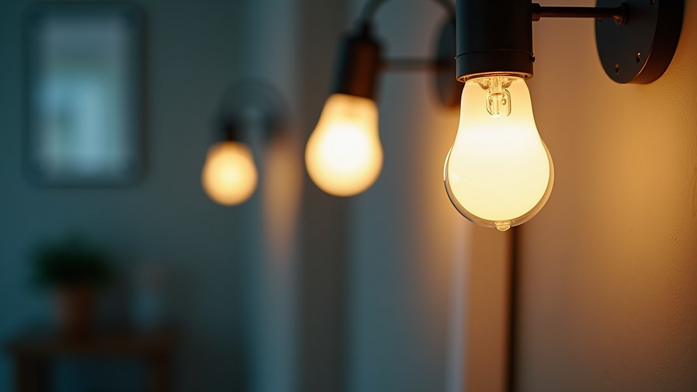 Close-up view of an energy-efficient LED light fixture