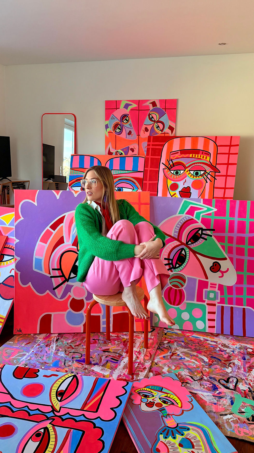 Mitten in den Ausstellungsvorbereitungen für die Solo Ausstellung im Elsbachhaus und in der Treppenhausgalerie im Elsbachhaus in Herford: