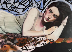 Alicja na niebieskim tle, 80x110cm, oil , 2022