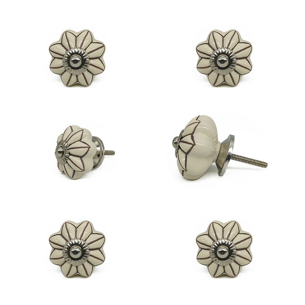 Thumbnail: Ivory Floral Ceramic Knob
