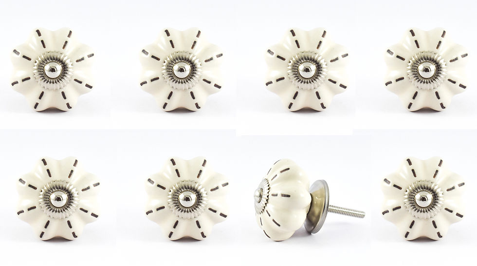 Thumbnail: Ivory Floral Ceramic Knob