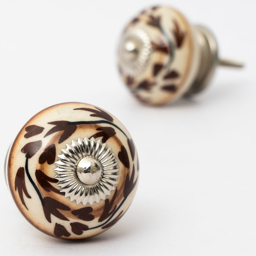 Thumbnail: Round Brown Ceramic Knob