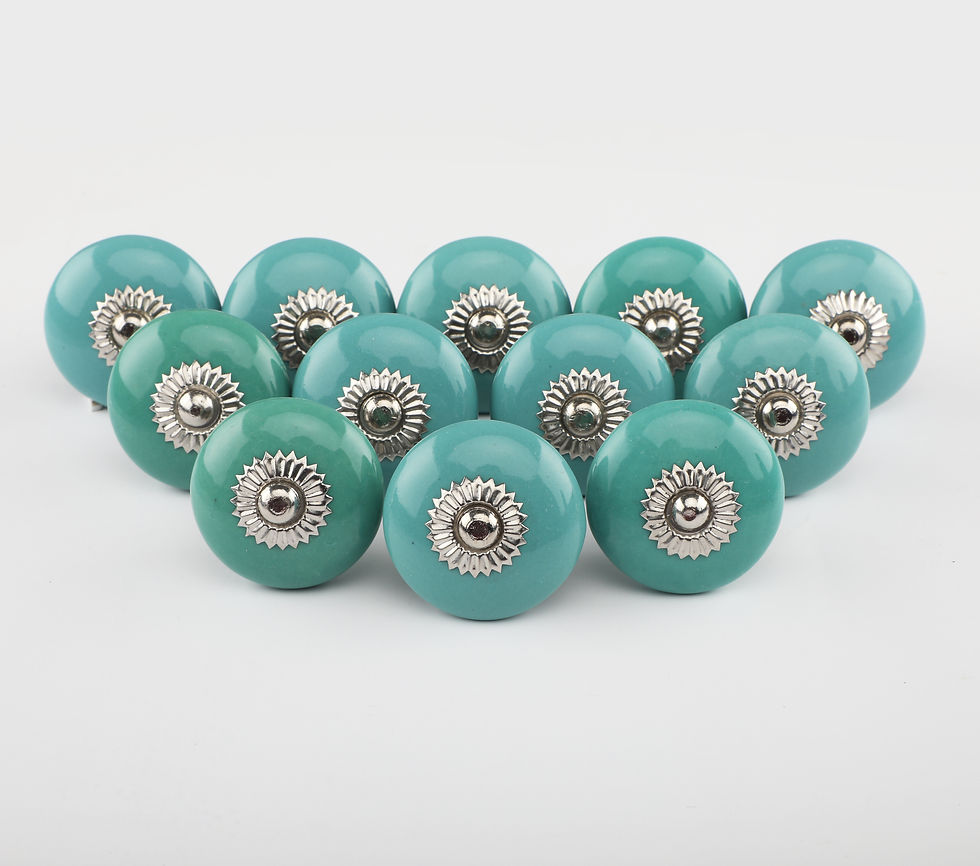 Thumbnail: Aqua Flat Ceramic Knob