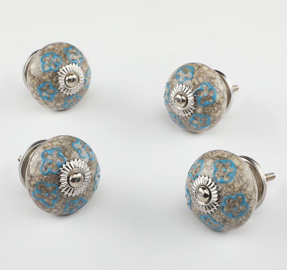 Thumbnail: Grey Floral Ceramic Knob