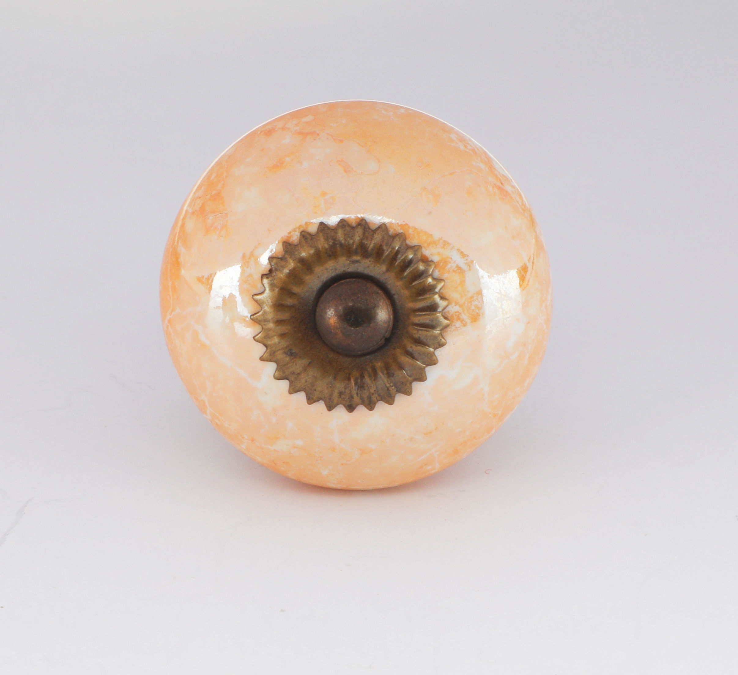 Luster Orange Round Ceramic Knob