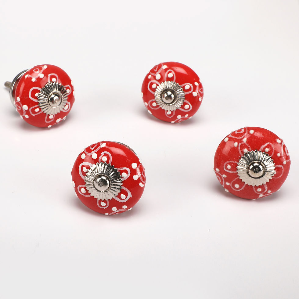 Thumbnail: Red Round Ceramic Knob