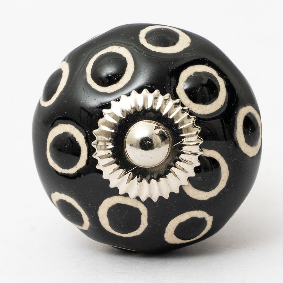Black Round Ceramic Knob