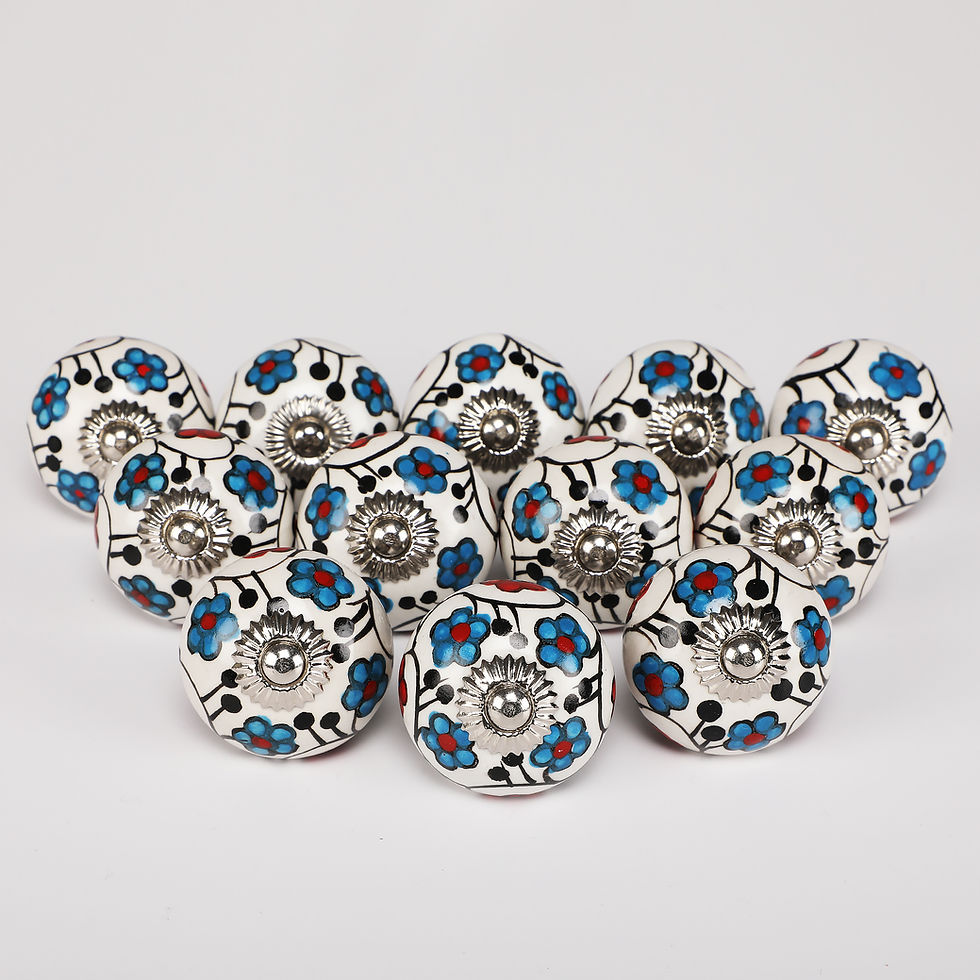 Thumbnail: Blue Floral Ceramic Knob