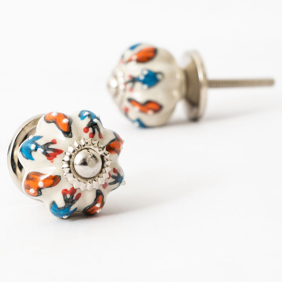 Thumbnail: Multicolor Melon Small Ceramic Knob