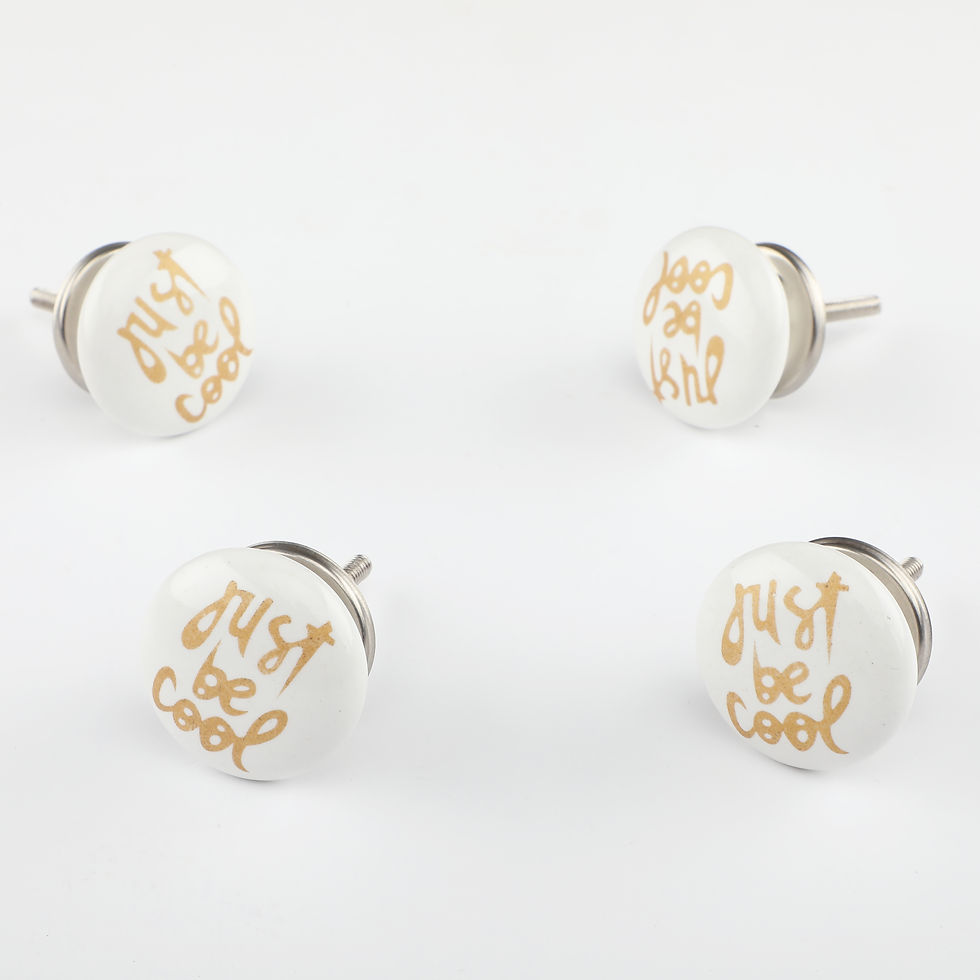 Thumbnail: Just Be Cool” Ceramic Knob | Modern Typography Drawer Pull for Cabinets & Dresse