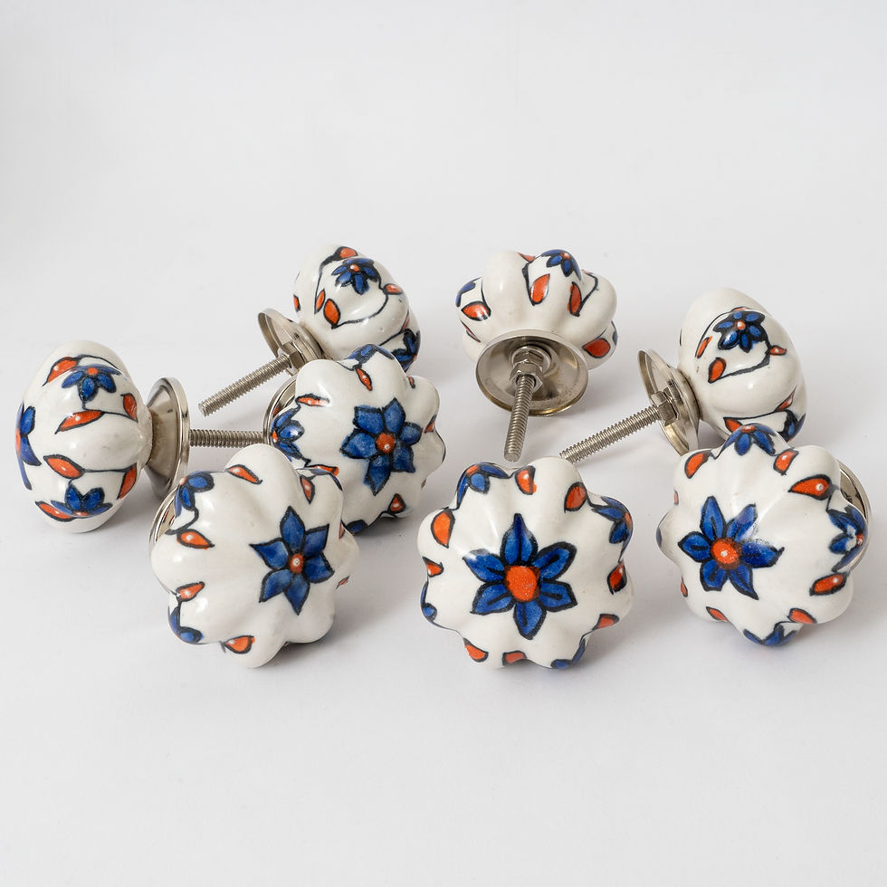 Thumbnail: Blue Daisy Center Ceramic Knob