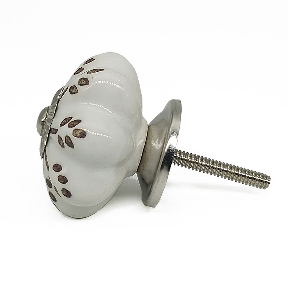 Thumbnail: Ivory Petalled Floral Ceramic Knob