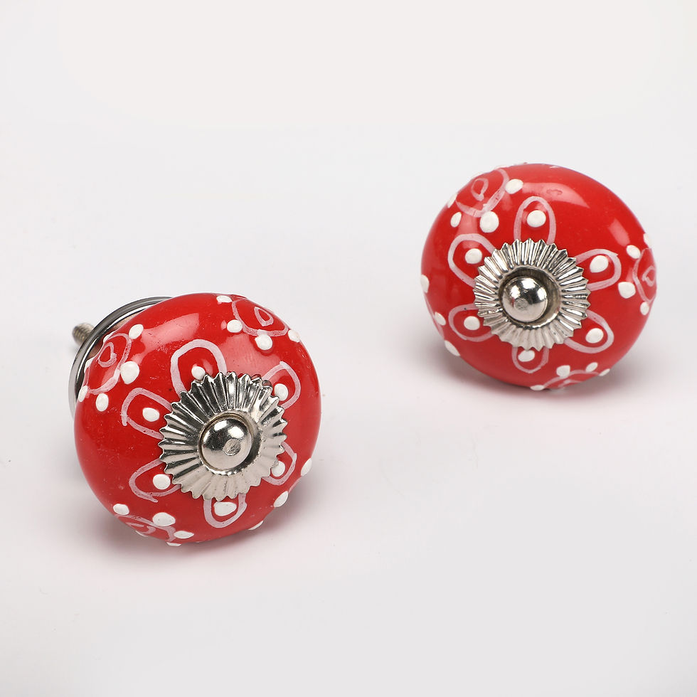 Thumbnail: Red Round Ceramic Knob