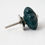 Thumbnail: Dark Green Fluted Ceramic Drawer Knob with Silver Accent