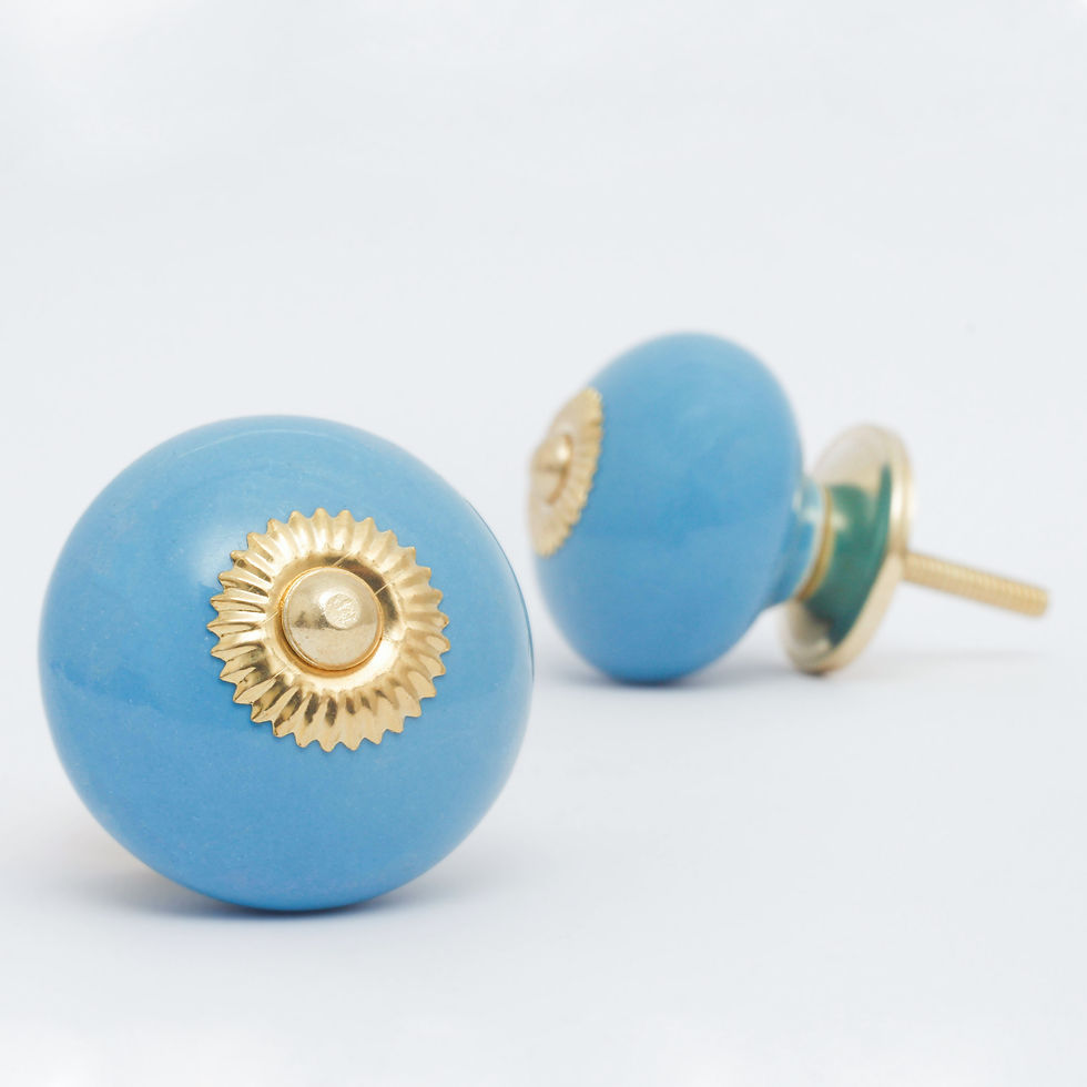 Thumbnail: Sky Blue Plain Ceramic Knob