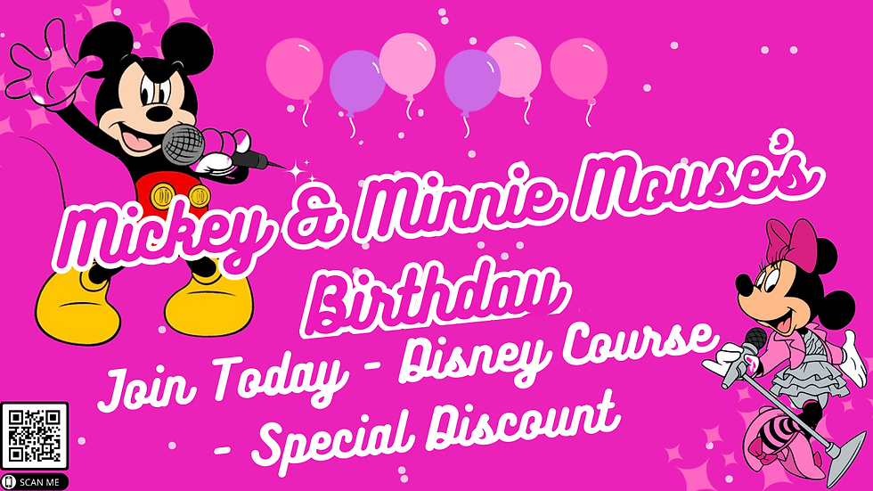 Celebrate Mickey & Minnie Mouse's Birthday in Hong Kong! Join the exciting Disney/ABRSM course with a special 40% discount. Book now and enjoy!