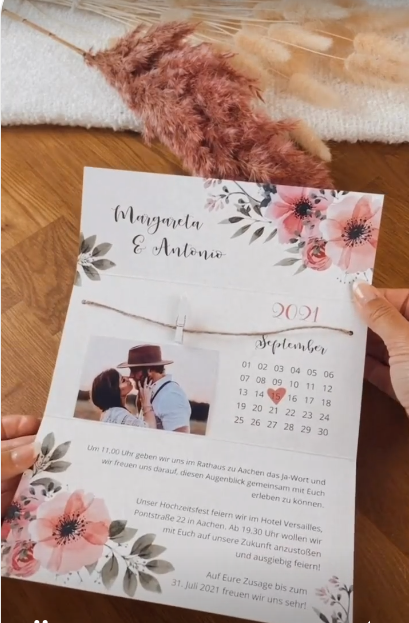 Convite de Casamento com Manual para Padrinhos