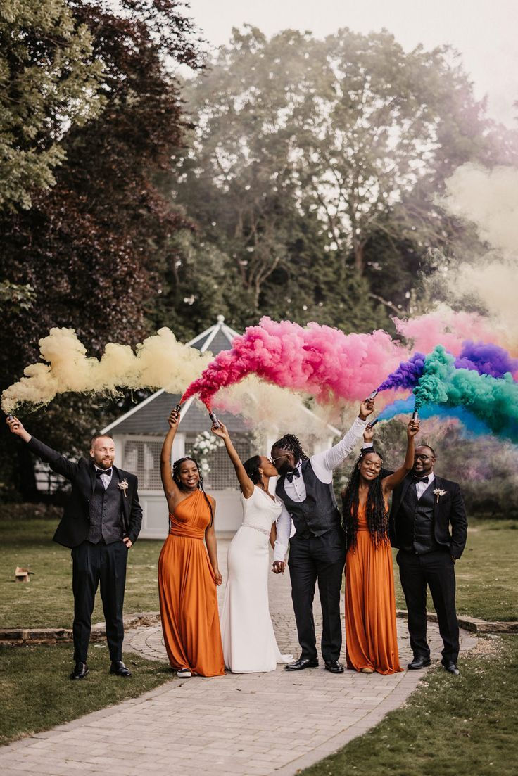 Fumaça Colorida para Casamento ao ar livre
