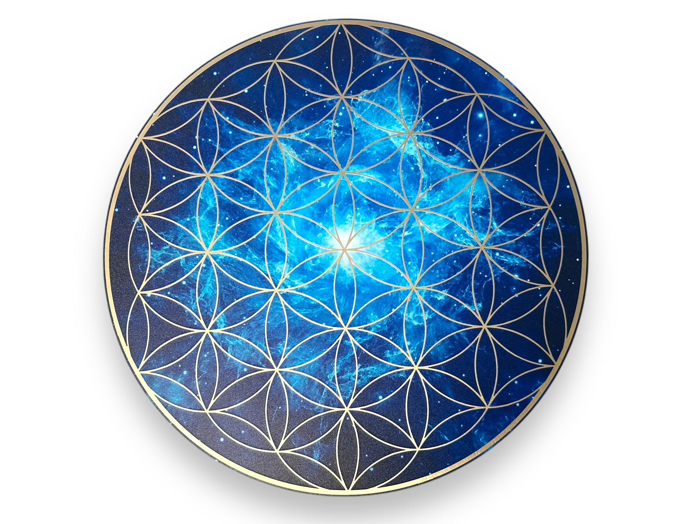 Gold-plated flower of life crystal grid plate