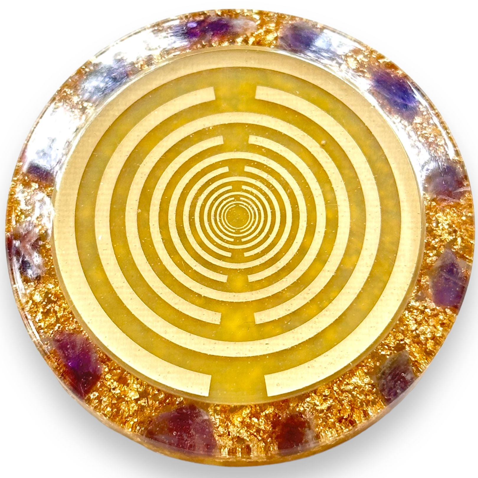 Disque de chargement d'orgone d'améthyste de protection EMF