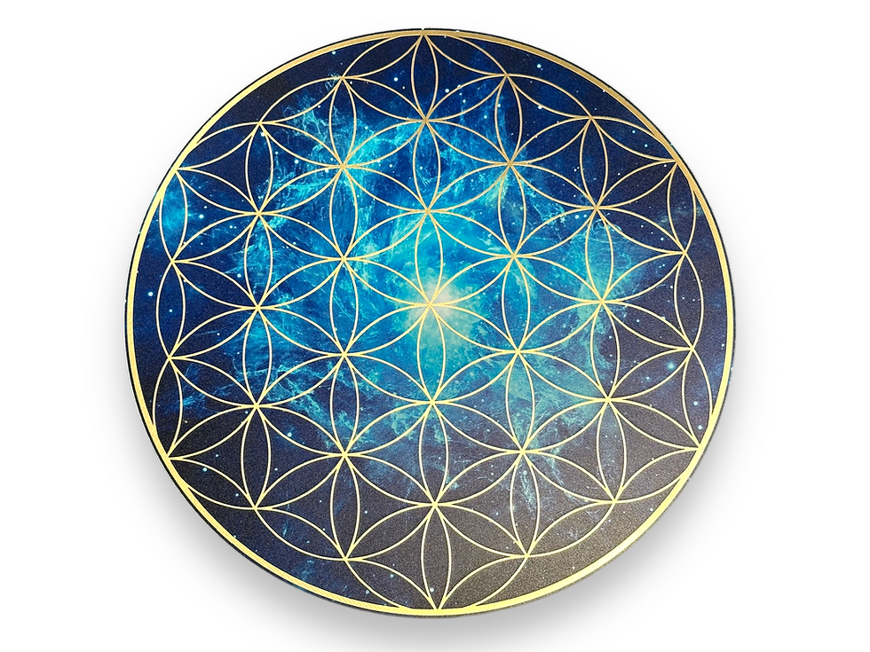 Miniature : Gold-plated flower of life crystal grid plate