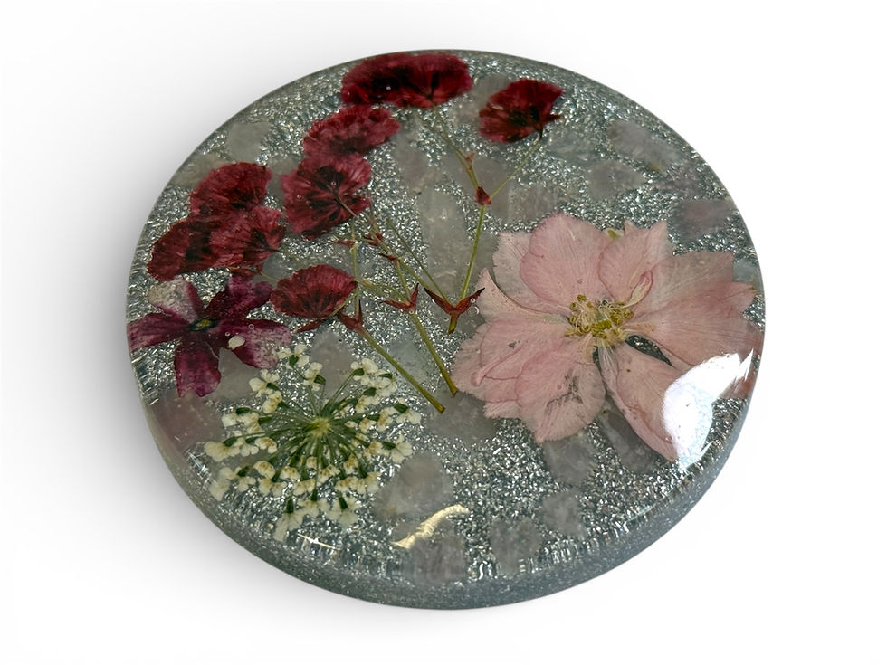 Miniature : Orgone Energy Disc with Clear Quartz & Botanical Blend – 65 mm